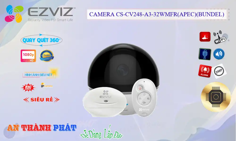 Camera Ezviz CS-CV248-A3-32WMFR(APEC)(Bundel)