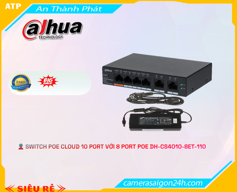 Switch POE Cloud DH-CS4010-8ET-110