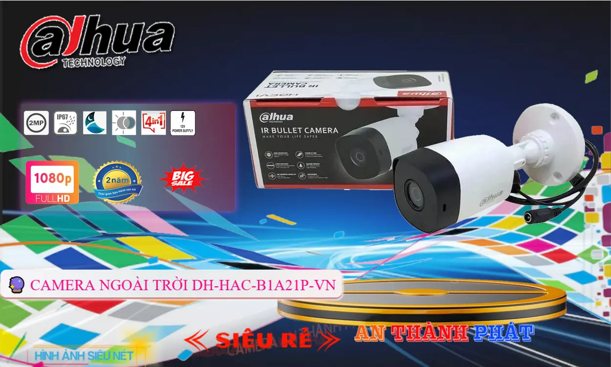Camera Dahua Ngoài Trời DH-HAC-B1A21P-VN Giá Rẻ