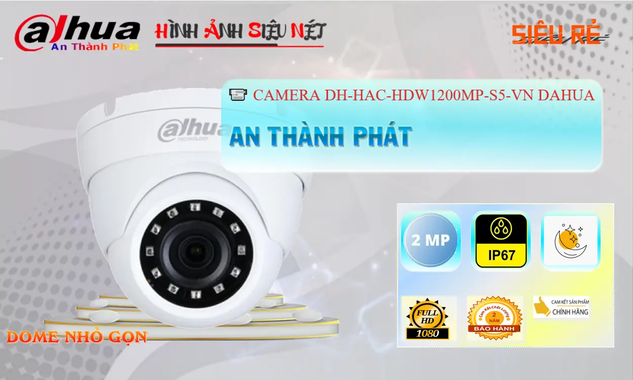 DH-HAC-HDW1200MP-S5-VN Camera Dahua 2MP