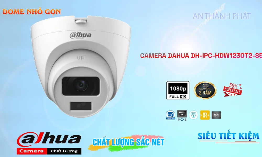 DH-IPC-HDW1230T2-S5 Camera IP Dome 2MP