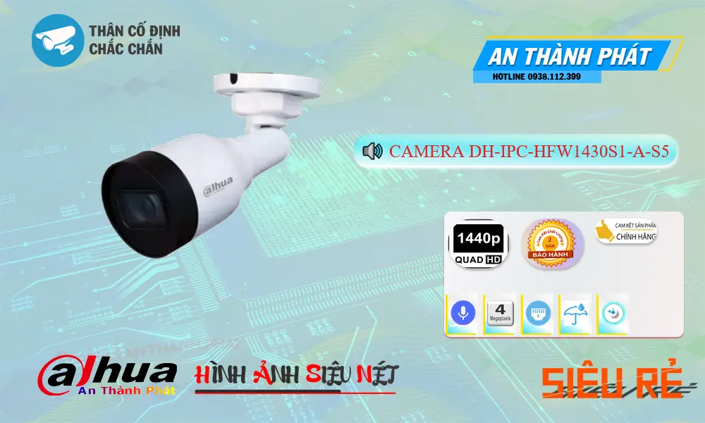 Camera Dahua DH-IPC-HFW1430S1-A-S5