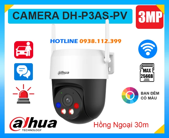 DH-P3AS-PV Camera IP WIFI Dahua (3MP), camera quan sát DH-P3AS-PV, lắp camera DH-P3AS-PV giá rẻ, lắp đặt camera DH-P3AS-PV, camera không dây DH-P3AS-PV, camera quay quét DH-P3AS-PV, camera DH-P3AS-PV giá rẻ, camera ngoài trời DH-P3AS-PV, DH-P3AS-PV,
