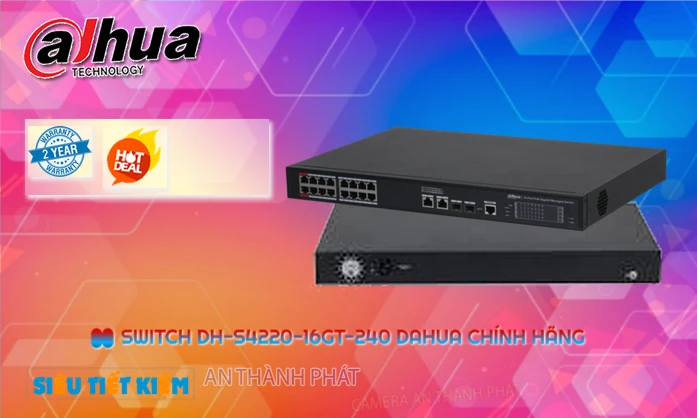 Switch Poe 16 Port Dahua DH-S4220-16GT-240