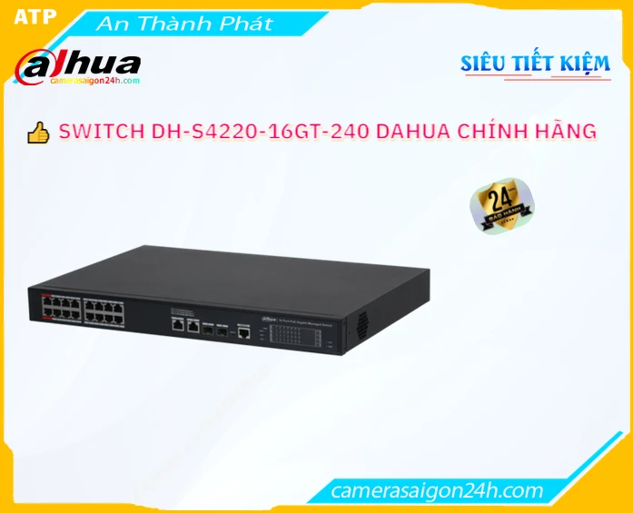 Switch Poe 16 Port Dahua DH-S4220-16GT-240