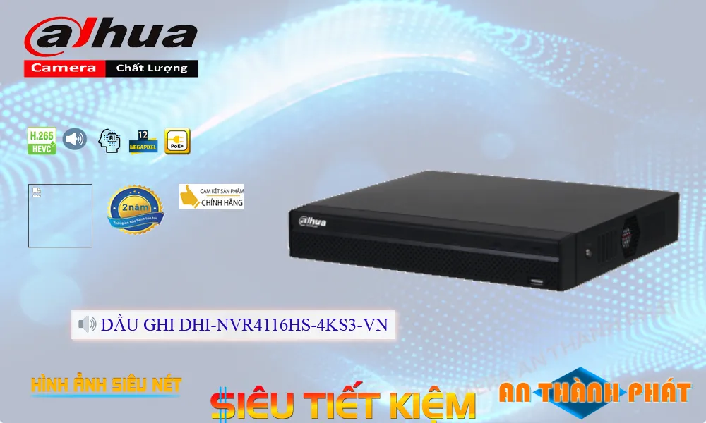 DHI-NVR4116HS-4KS3-VN Đầu Ghi IP 16 Kênh