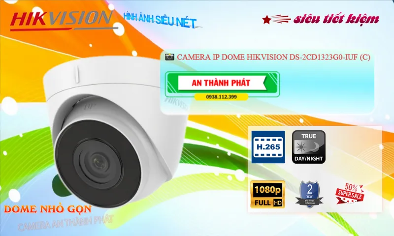 DS-2CD1323G0-IUF(C) sắc nét Hikvision