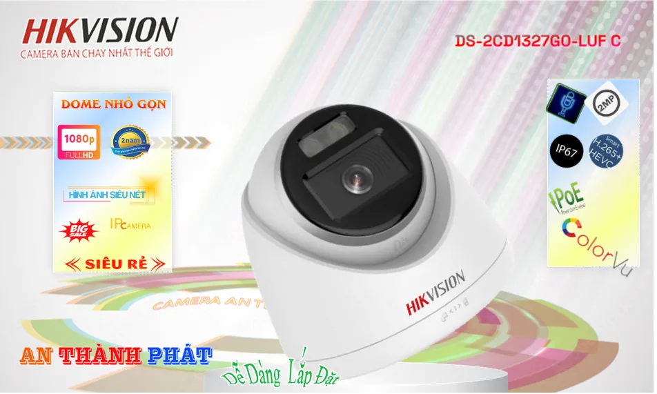 Camera Hikvision DS-2CD1327G0-LUF C