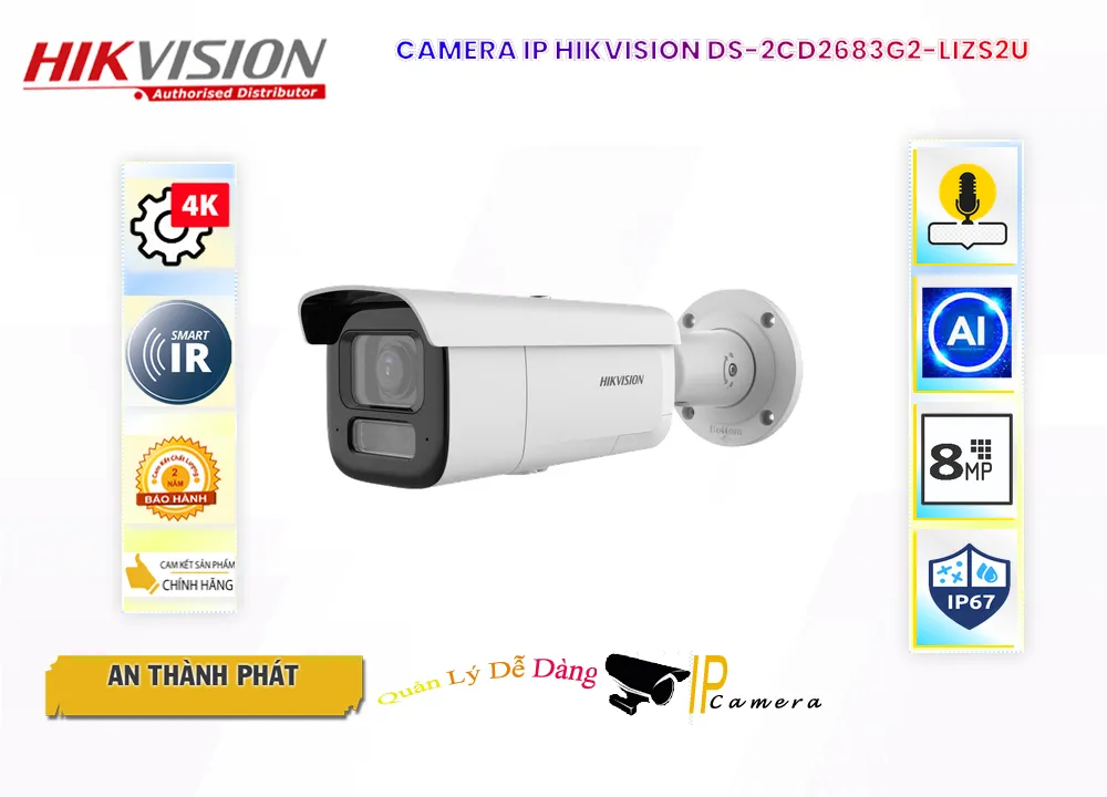 Camera IP PoE HIKVISION DS-2CD2683G2-LIZS2U 8MP Camera IP PoE HIKVISION DS-2CD2683G2-LIZS2U 8MP