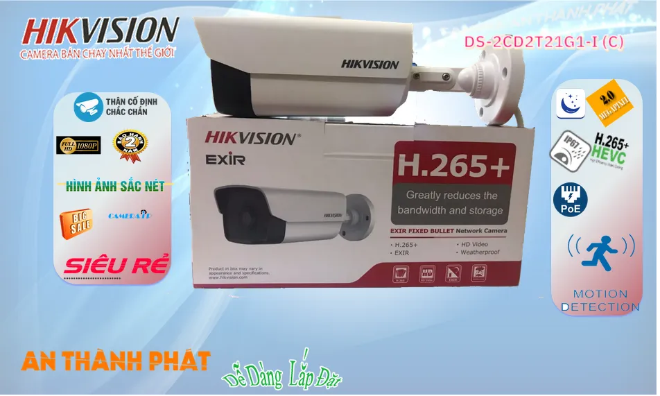 Camera Hikvision DS-2CD2T21G1-I (C)