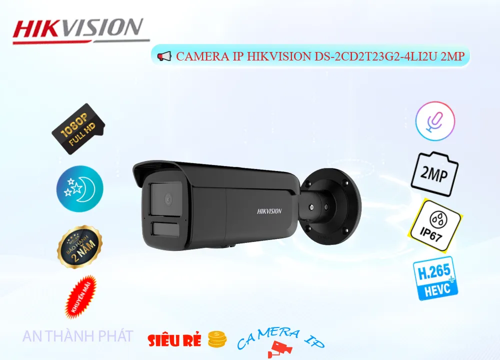 Camera IP HIKVISION DS-2CD2T23G2-4LI2U 2MP