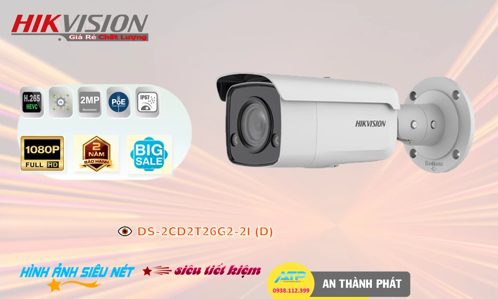 Camera Hikvision DS-2CD2T26G2-2I (D)