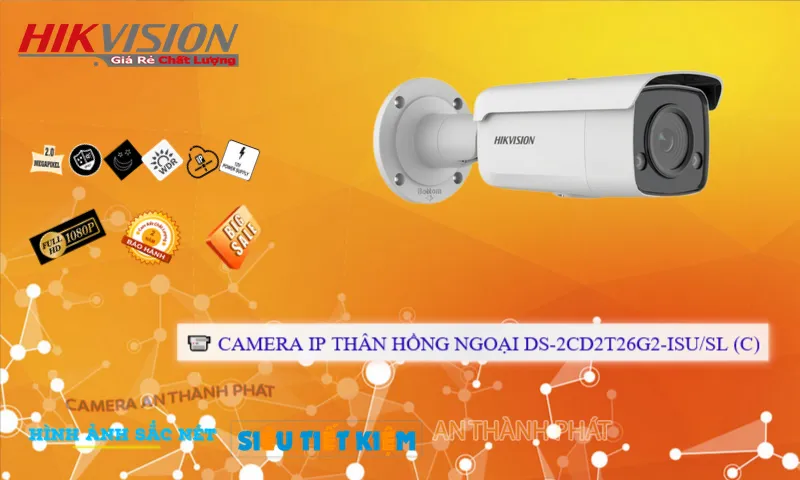Camera Hikvision DS-2CD2T26G2-ISU/SL (C)