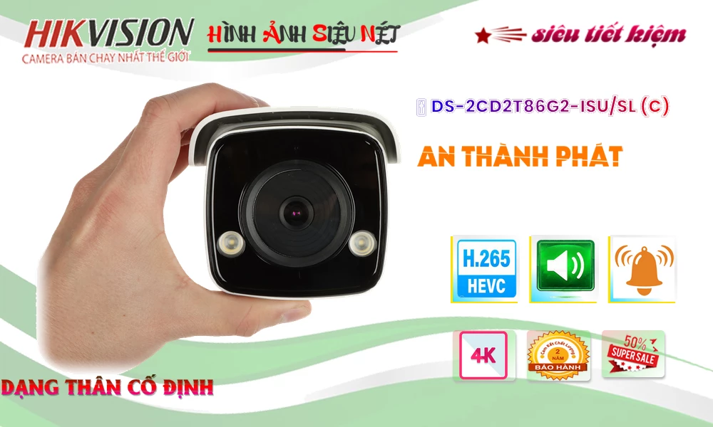 Camera Hikvision DS-2CD2T86G2-ISU/SL (C)