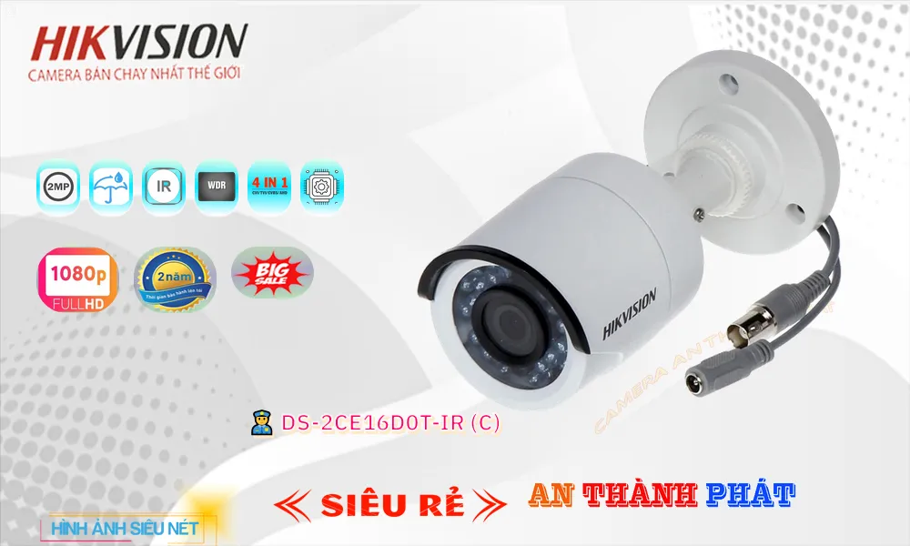 Hikvision DS-2CE16D0T-IR (C) Giá Rẻ