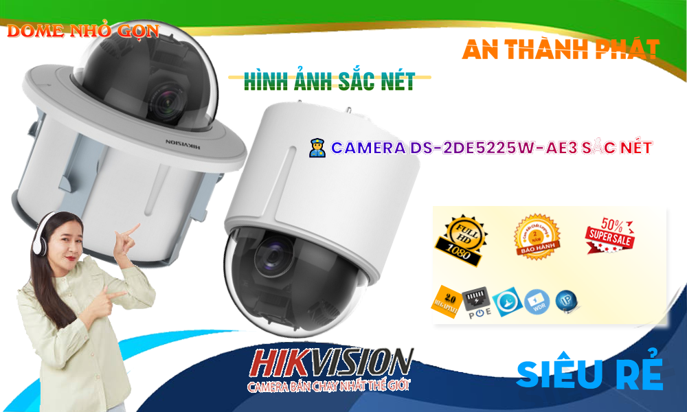 Camera DS-2DE5225W-AE3 Xoay Zoom Hikvision