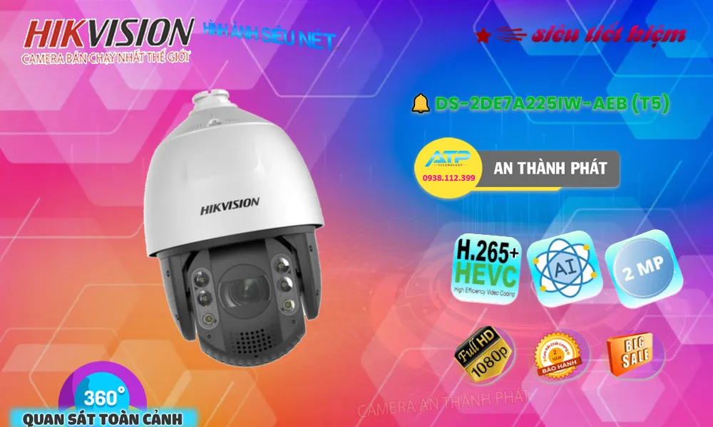 DS-2DE7A225IW-AEB(T5)  Hikvision Thiết kế Đẹp