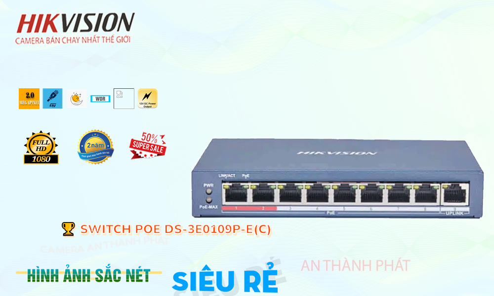 Switch chuyển đổi mạng  DS-3E0109P-E(C)