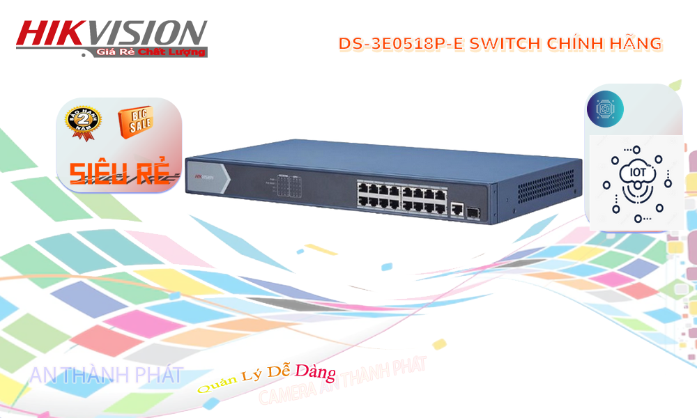 Hikvision DS-3E0518P-E  Bộ chia mạng