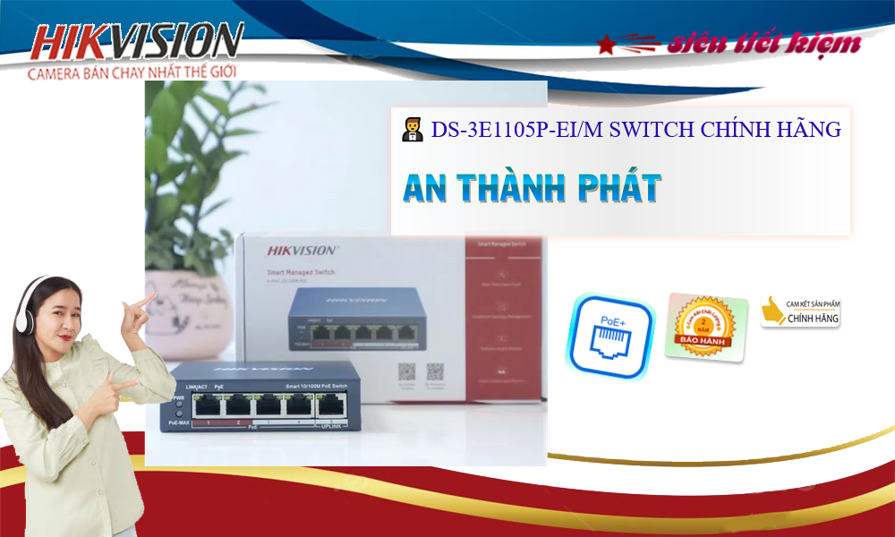 Hikvision DS-3E1105P-EI/M Switch Poe