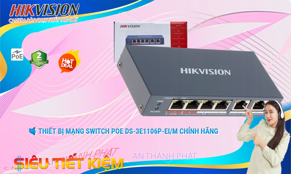 Bộ chia tín hiệu Switch  DS-3E1106P-EI/M