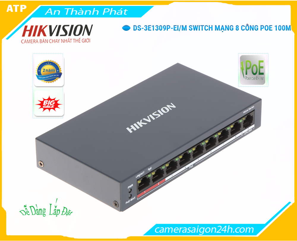 Switch Thiết bị nối mạng  DS-3E1309P-EI/M  Hikvision