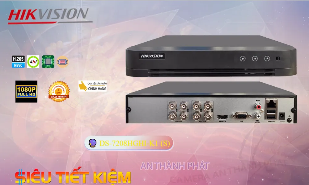 Đầu thu 8 kênh Hikvision DS-7208HGHI-K1 (S)