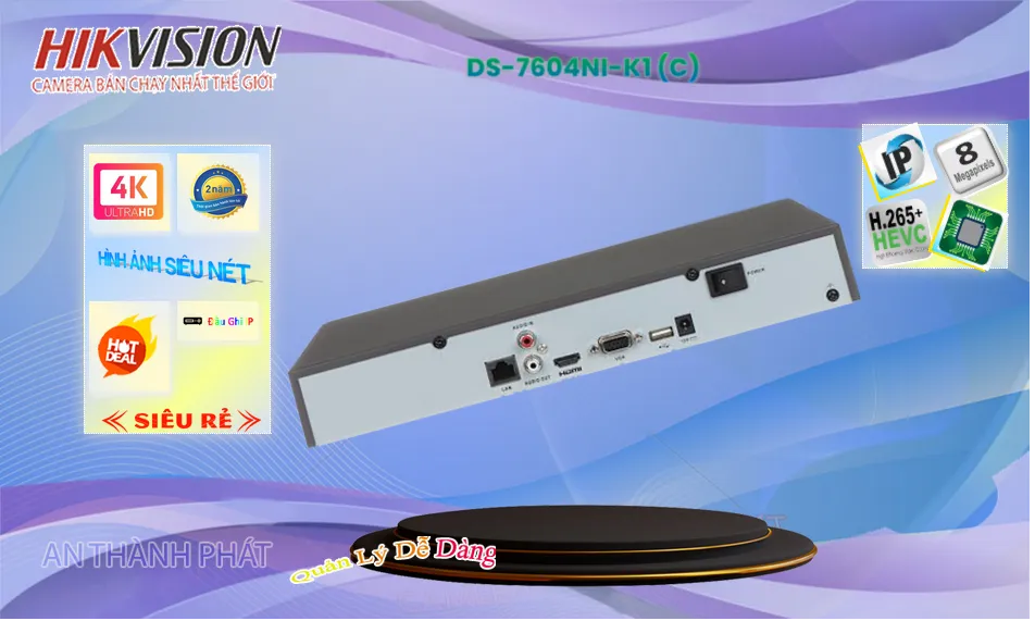 Đầu Ghi  Hikvision Thiết kế Đẹp DS-7604NI-K1 (C)