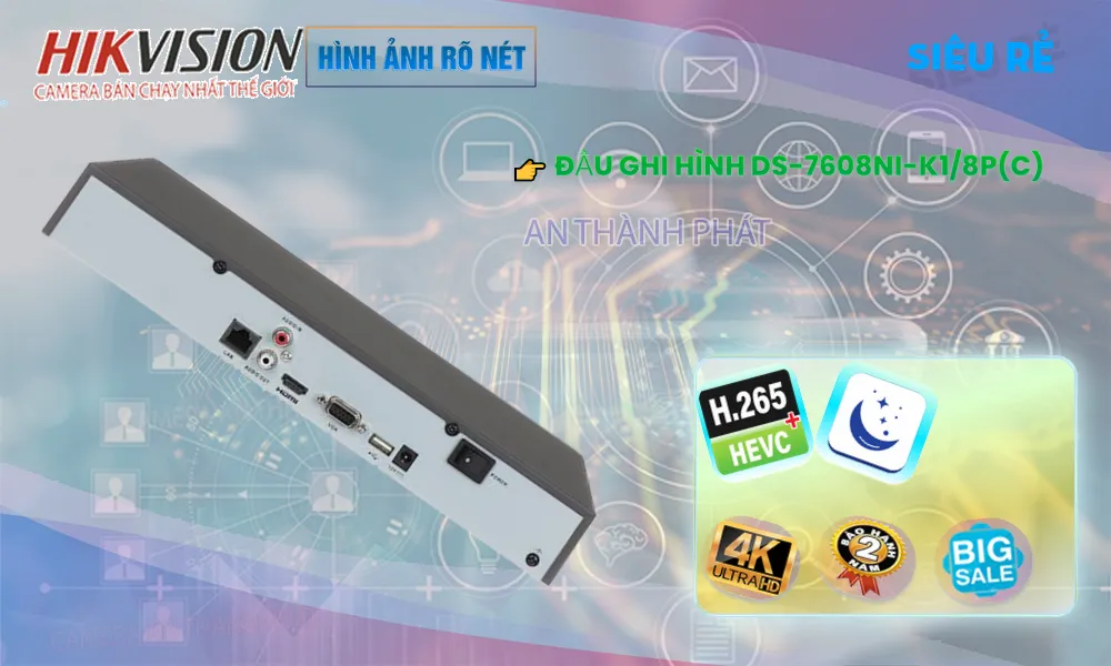 Đầu Ghi  Hikvision Giá rẻ DS-7608NI-K1(C)