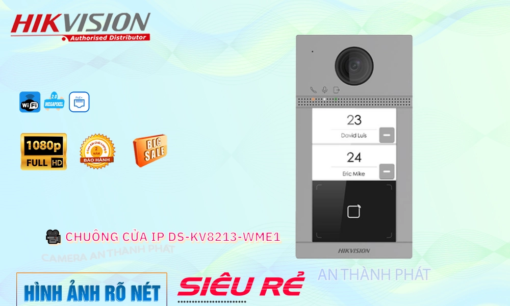 Bộ chuôn cửa thông minh  DS-KV8213-WME1  Hikvision