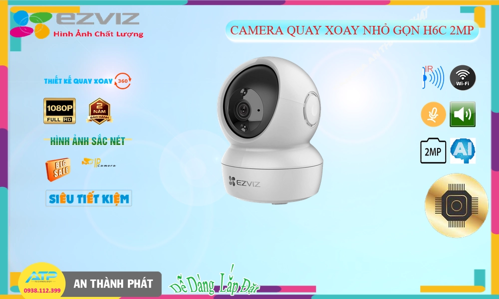 H6C 2MP Camera Giá Rẻ Wifi Ezviz