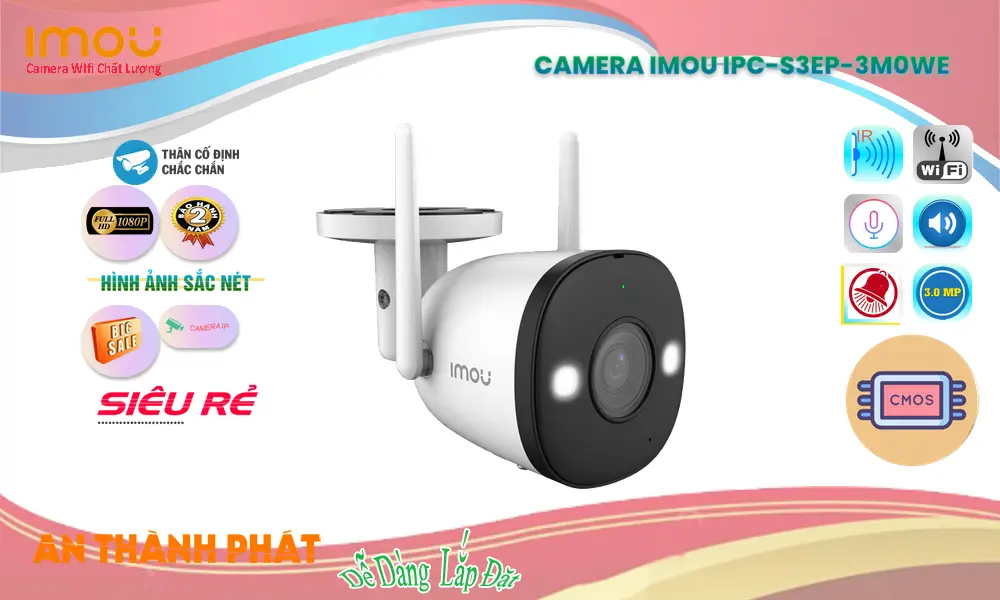 Camera Wifi Imou  IPC-S3EP-3M0WE