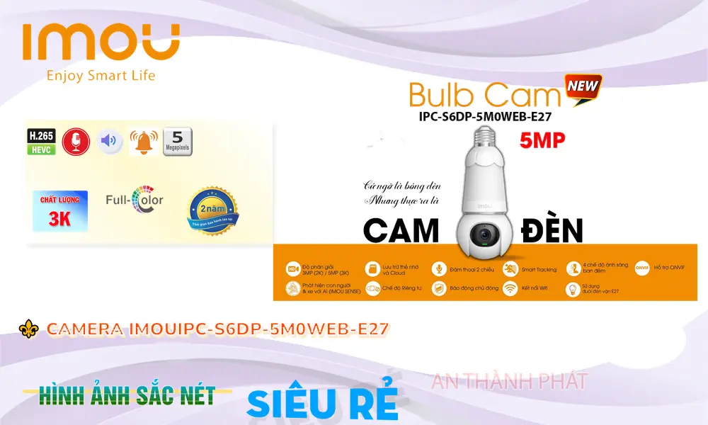 Camera Bóng Đèn Imou IPC-S6DP-5M0WEB-E27