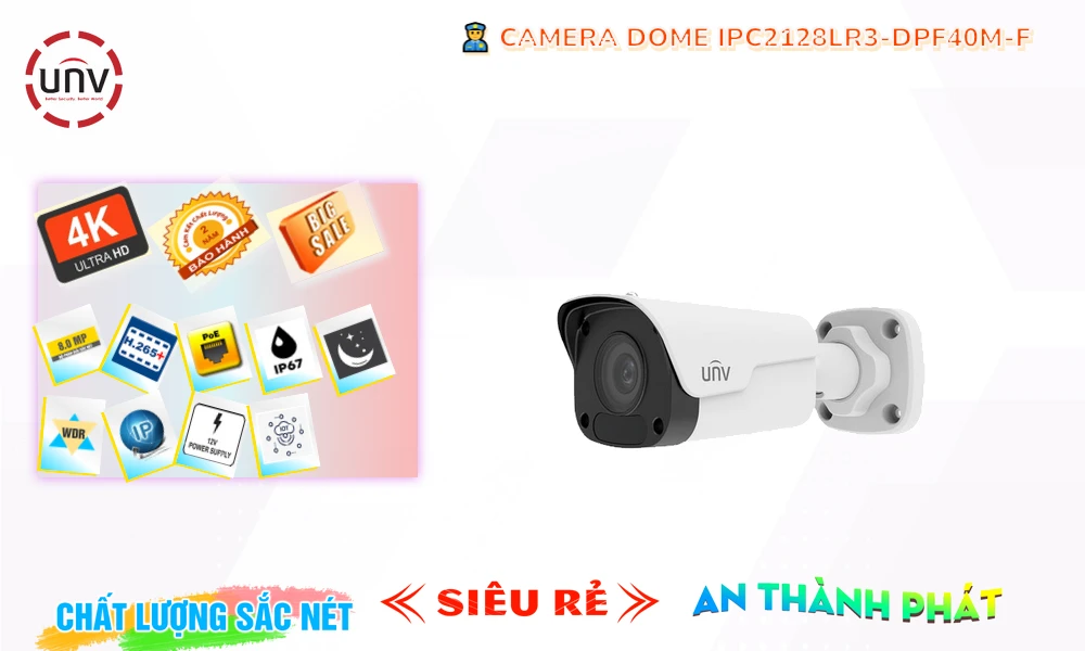 Camera Uniview IPC2128LR3-DPF40M-F