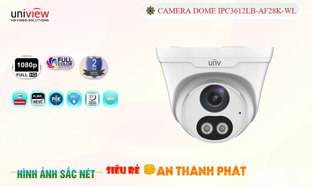 Camera Uniview IPC3612LB-AF28K-WL