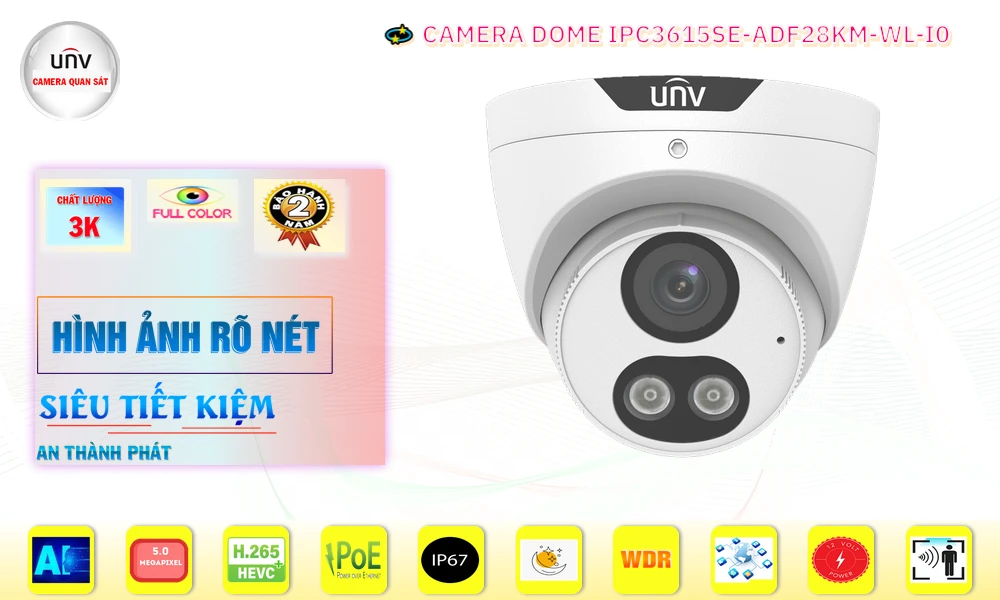 Camera Uniview IPC3615SE-ADF28KM-WL-I0
