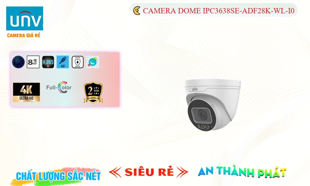 Camera IP POE với Trang bị Điện năng tiêu thụ 12V UNV (Uniview) IPC3638SE-ADF28K-WL-I0 Tiết Kiệm