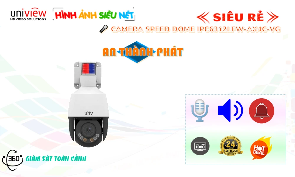 Camera UNV PTZ IPC6312LFW-AX4C-VG 2MP