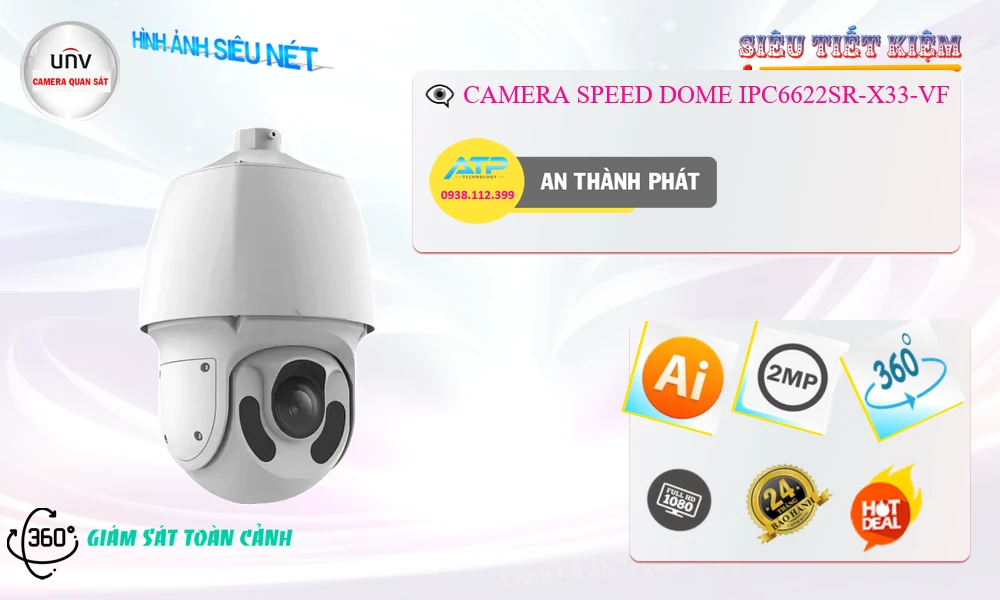 Camera UNV Speeddome IPC6622SR-X33-VF 2MP
