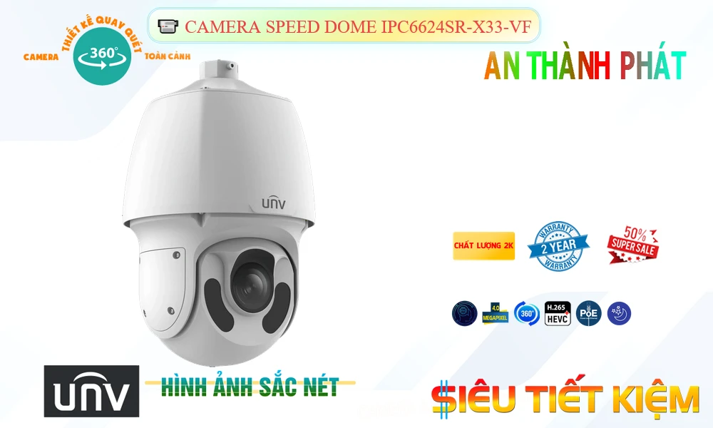 Camera UNV Speeddome IPC6624SR-X33-VF 4MP