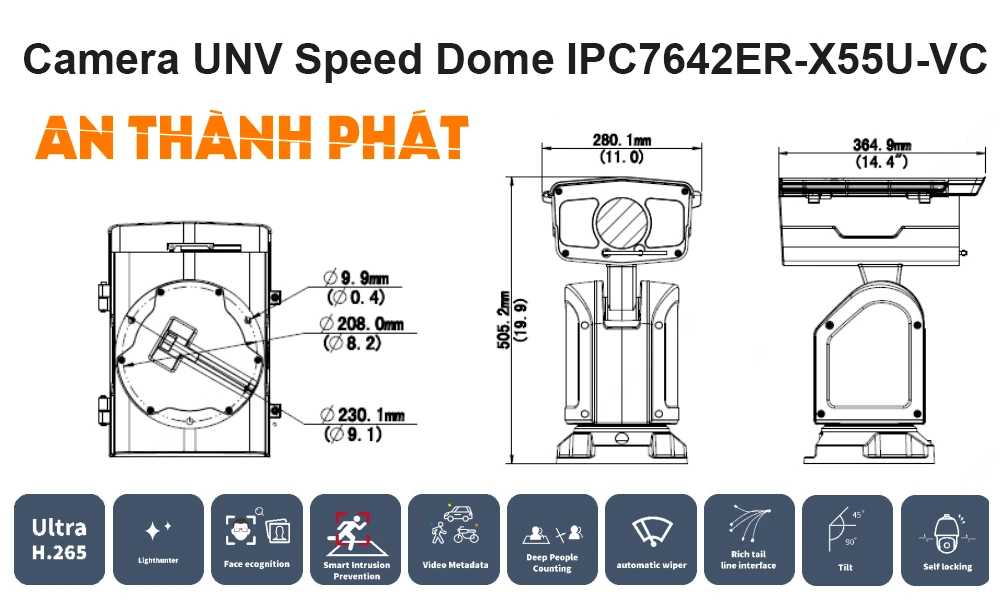 IPC7642ER-X55U-VC Camera UNV (Uniview) Giá tốt IPC7642ER-X55U-VC Camera UNV (Uniview) Giá tốt