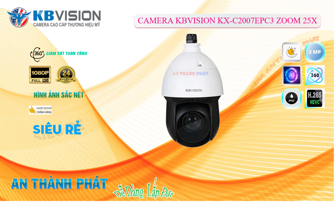 Camera KBvision Thiết kế Đẹp KX-C2007ePC3