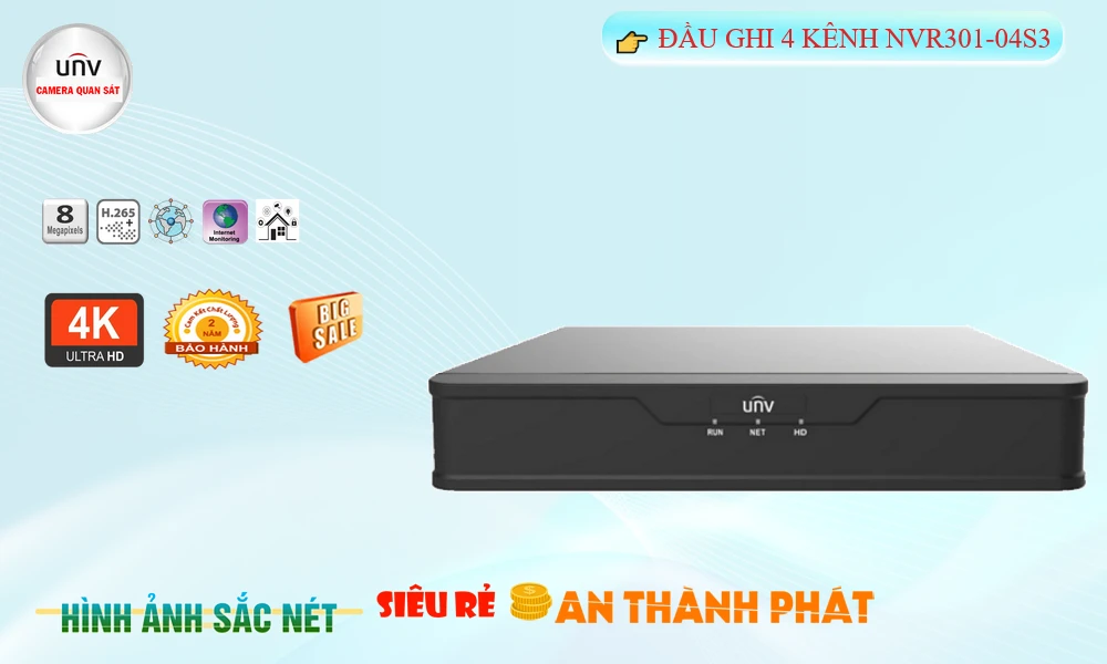 Đầu Thu KTS UNV (Uniview) NVR301-04S3 Giá rẻ