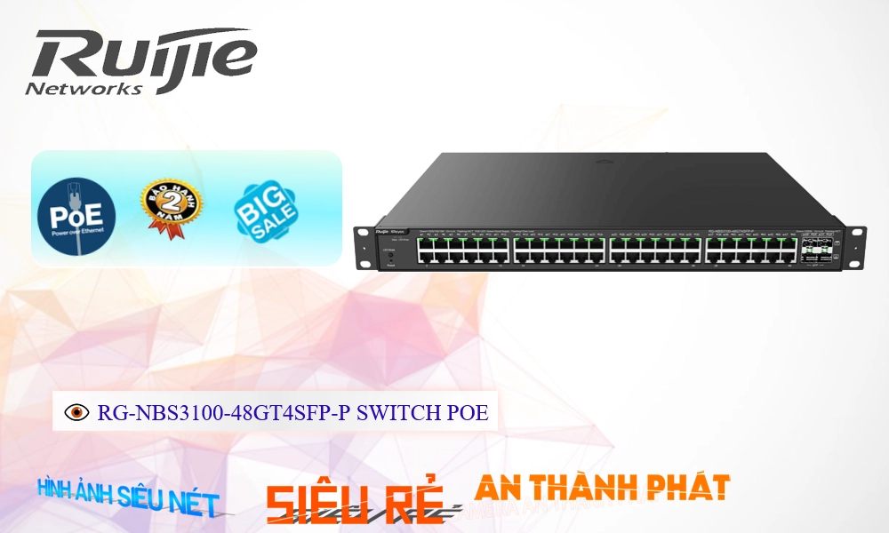 Hãng Ruijie  Switch chuyển đổi dữ liệu  RG-NBS3100-48GT4SFP-P
