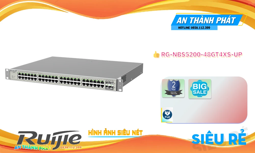 Thiết Bị Mạng Ruijie RG-NBS5200-48GT4XS-UP Thiết Bị Mạng Ruijie RG-NBS5200-48GT4XS-UP