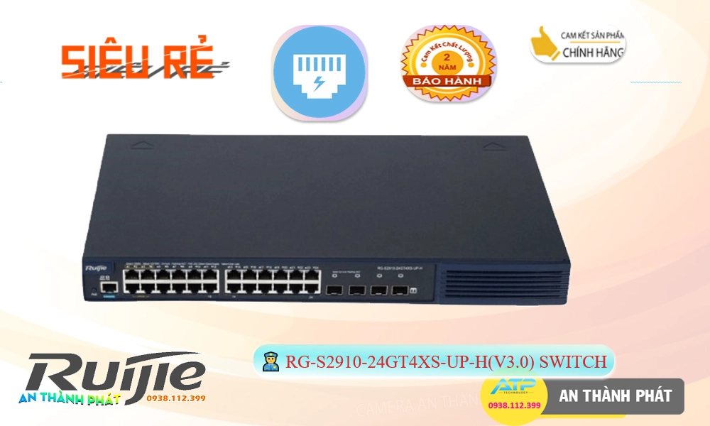 Bộ chia tín hiệu Switch  RG-S2910-24GT4XS-UP-H(V3.0)