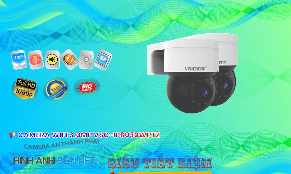 Camera IP Wifi Visioncop VSC-IP8030WPTZ