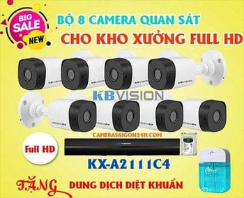 Lắp đặt camera Bộ 8 Camera Quan Sát Cho Kho Xưởng Full HD