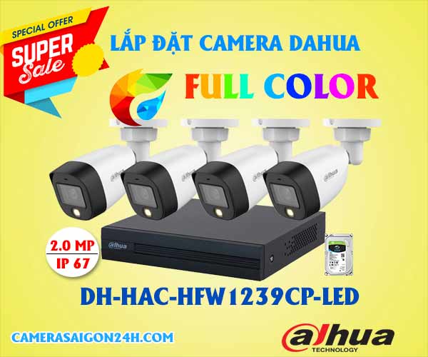 camera dahua chính hãng full color HFW1239CP-LED