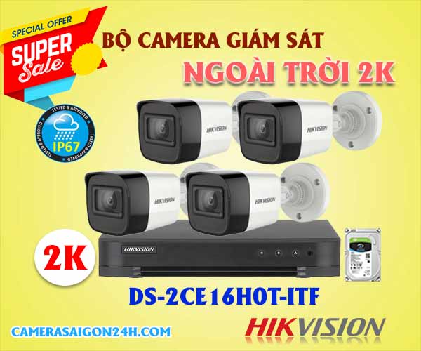 lắp camera giám sát ngoài trời 2k, camera giám sát ngoài trời 2k, camera giám sát 2k, camera siêu nét 2k hikvision, camera hikvision DS-2CE16H0T-ITF, camera